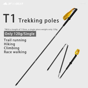 Wandelende polen 3F UL Gear 120G Lopende wandel Walking Sticks Titanium legering Ultralichtstokken Noordse krukken