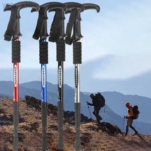 Trekkingstokken 4-delig Outdoor Wandelstok Draagbare Telescopische Trekking Pole Anti Slip Aluminium Cane Ouderen Camping Klimstok HKD230804