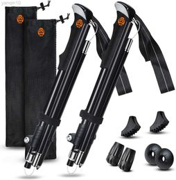 Bâtons de trekking 5 sections en plein air pliable Trekking Pole Camping Portable Marche Randonnée Bâton Ultraléger Béquilles Télescopiques Alpenstocks HKD230804