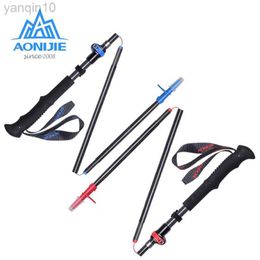 Trekkingstokken AONIJIE E4087 E4201 Verstelbaar Opvouwbaar Ultralicht Koolstofvezel Quick Lock Trekkingstokken Anti-schok Wandelen Wandelen Hardloopstok HKD230804