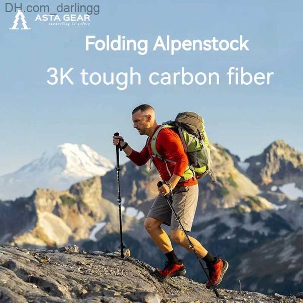 Pictos de trekking Asta engranaje de carbono Fibra escalada Alpstock ultra ligero aleación de aluminio Ul techo de techo de techo barra de fibra de carbono