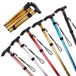 Wandelende polen auminium legering opvouwbare alpenstocks 4 sectie ultralicht wandelen Walking stick Antiskid Cane Camping Accessories 230307