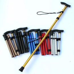 Trekkingstokken Klimstok Vierdelige telescopische opvouwbare wandelstok Aluminium Alpenstock Bergbeklimmen Oudemannenstok