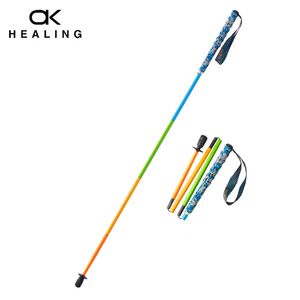 Trekking Poles Coloré 5Section Pliable Ultra Léger Bâtons De Randonnée Portable Pleine Fibre De Carbone Canne De Marche Extérieure 230617