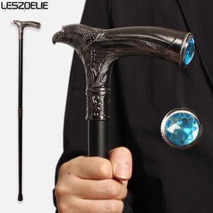 Bastones de trekking Cabeza de águila con lago Diamante azul Hombres Bastones para caminar de moda Mujeres y niñas Bastón decorativo para cosplay HKD230804