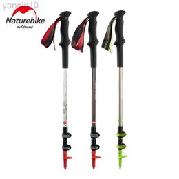 Bastones de trekking Naturehike Fibra de carbono + Aleación de aluminio Bastón para caminar Bastón ligero para acampar Bastón para caminar Bastón para caminar Bastón sobre 185 g HKD230804