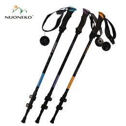 Trekkingstokken NUONEKO Intrekbare wandelstok Opvouwbare wandelstok Trekking Ultralight Kampeeruitrusting Accessoires Natuurwandeling Skistokken CA03 231010