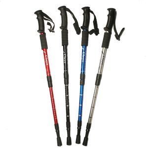 Wandelende polen buiten wandelen Anti -schok Walking Sticks Telescopische klim ultralichte wandelstokken met rubberen tips Beschermers 221203