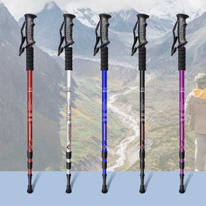 Wandelende palen Outdoor wandelen recht vast met 3 sectie klimstick aluminium legering verstelbare wandeltrekkingstok met veerdemping J230224