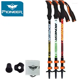 Bâtons de randonnée Pioneer ultra-léger réglable Camping randonnée bâton de marche Alpenstock fibre de carbone escalade ski pôle 1pc