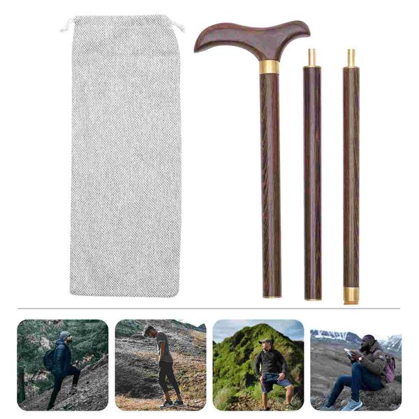 Bâtons De Trekking Pôle Trekking Canne De Randonnée Bâton De Randonnée En Bois Camping Alpinisme Extérieur Portable Bâtons Détachables Bâtons Alpenstock Bois J230224