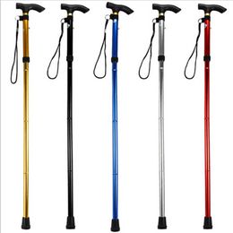 Wandelende palen Thandle Walking Stick Telescopisch stokje wandelen Trekpalen aluminium legering metaal vouwen riet krukken niet -slip rubberstokken J230224