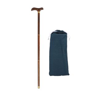 3-Section Wooden Trekking Poles with Cane Handle for Hiking and Travel