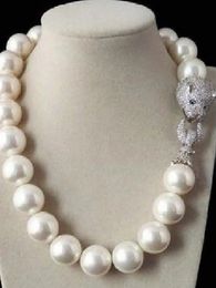 Énorme chaîne de pull énorme véritable 16mm blanc 14mm noir coquille de mer du sud perle 45 ~ 60CM collier 8 Bracelet bijoux 240306