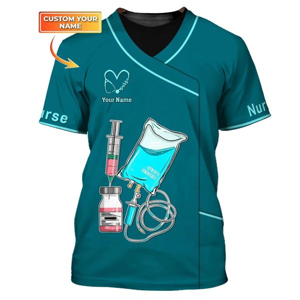 Trench 2023 Verano para hombre Camiseta Herramientas de enfermería Pesonalized 3D Impreso Camiseta unisex Enfermera Uniforme Médico Scrubs Ropa Camiseta DW185