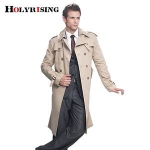Trench-Coat pour hommes, classique, double boutonnage, vêtements longs, vestes de style britannique, taille S-6XL, 210819