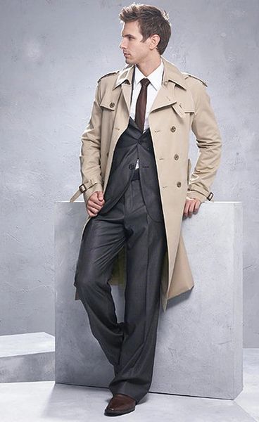 Trench-Coat classique à Double boutonnage pour homme, manteau Long, vêtements pour hommes, vestes longues, manteaux de Style britannique, pardessus S6XL, taille 240118