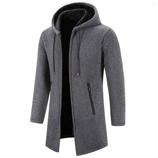 Trench Coats Autumn And Winter Cashmere Men's Cardigan Chenille Outer Sweater Casual Long Sleeve Outdoor Knitted Zip Wool Jacket