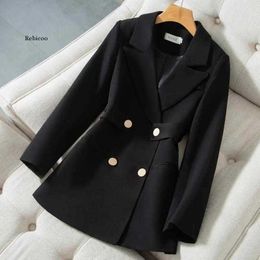 Trenchs Mode Trench Coat robe femmes 2022 nouveau printemps automne coupe-vent manteau femme taille noir blanc ceinture Blazer Vintage Y2209