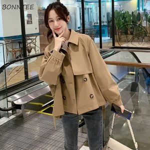 Trenchcoats Dames Vintage S-3XL Double Breasted Elegant Temper Britse stijlvolle kleding Streetwear Winddicht Lente esthetiek 240318