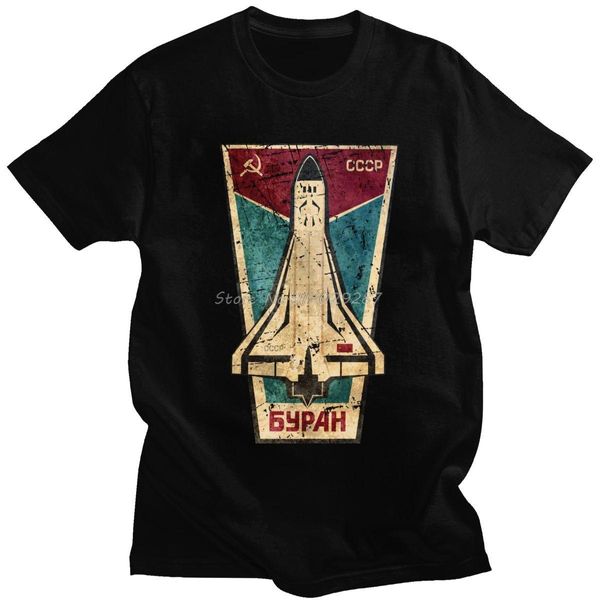 Trench élégant russe Cccp Buran t-shirt emblème de la navette spatiale t-shirt hommes t-shirt d'été à manches courtes Union soviétique urss vaisseau spatial t-shirt