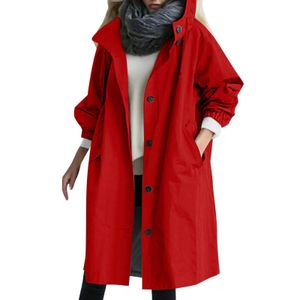 Vestes de mode de tranchée pour femmes 2024 manteau coréen à la mode à capuche à capuche moyen plus longue du vent de vent à fond d'automne Fe.