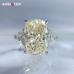 Tendance 100% 925 réel argent 9 * 13 mm blanc g rings diamants à haute teneur en carbone pour femmes groupe de mariage beaux bijoux femelles cadeaux 240510