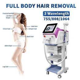 Tendance 2023 Portable Beauty Hair Removal Triple longueur d'onde 808nm Diode Laser Hair Removal Machine