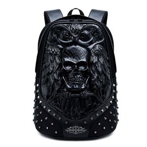 Trend Animal Cool Women Bag 3D Owl Mochila pequeña Mochila de mujer de alta calidad Monedero Cute Black Daypack para hombres mochilas escolares