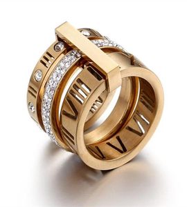 Trend Modeparen Rings titanium roestvrijstalen valentijnen ring hoogwaardige mix hele zirkonia ringen4023815