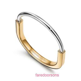 Tendencia joyería versátil buena agradable tifanismo popular T familia herradura acero titanio pulsera de oro rosa moda personalizada Ope con caja original