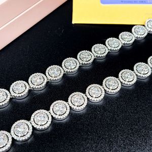 Trend luxe glanzende Moissanite sieraden Gold vergulde diamanten vrouw ketting Cubaanse linkketen Rock