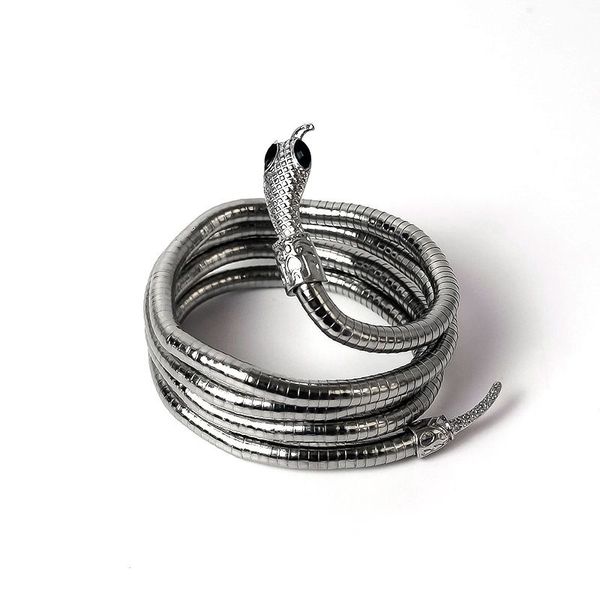 Tendencia Diseño minimalista Exagerado Collares de serpientes de metal pesado para mujeres Accesorios de punk de joyería retro
