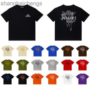 Trend Origineel 1to1 Amirirs T Shirts Designer 2024 NIEUW HOLLOW CUPID Classic Print Casual T-shirt paar korte mouw met logo