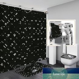 Ensemble de rideaux de douche imprimés tendance, doit convenir à la salle de bain, anti-regard, antidérapant, déodorant, tapis de toilette, quatre pièces