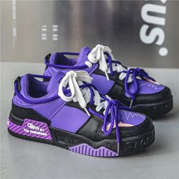 Baskets violettes tendance pour hommes, chaussures de Skateboard de styliste à lacets pour plateforme, tenis masculino 2023, 240202