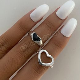Trend Retro Liebe Ring Set Luxus Exquisite Mode Engagement Weibliche Paar Zeigefinger Ring Hochzeit Schmuck Geschenk