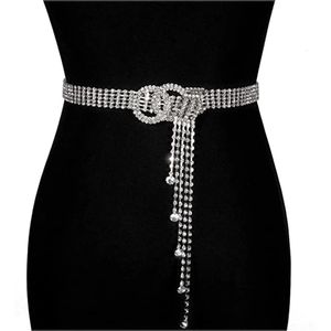 Tendance ceinture en strass pour femmes Luxury Full Full Rhingestone Waistband Casual Party Dress Cell Chain de ceinture 240115