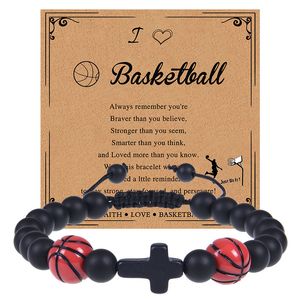 Bracelet de basket-ball en pierre naturelle de sport Trend Natural Bracelet Bracelet Bracelet Football Tennis Bijoux en ligne en ligne.