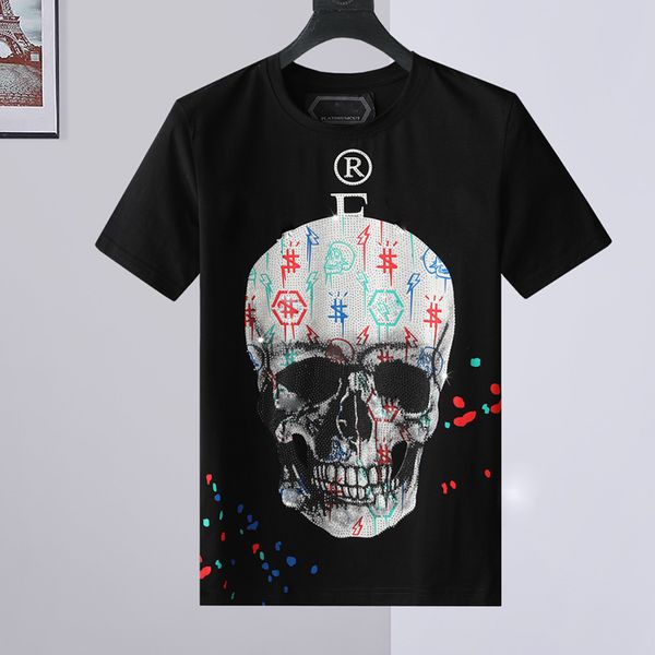 Tendencia Versátil Cráneo de cristal Oso Camisetas Verano Básico Estampado sólido Carta Dólar Monopatín Casual Punk Tops Camiseta Hombre Mujer Camisas Ropa Serpiente Manga corta