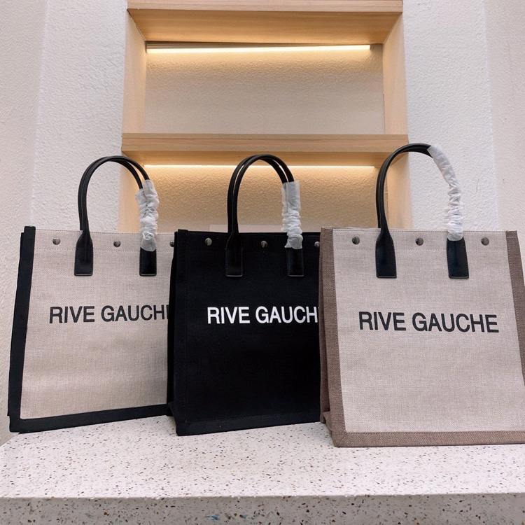 trend Women handbag Rive Gauche Tote shopping bag handbags top linen Large Beach bags Designer travel Crossbody Shoulder satchel Wallet Textile leather tote bag