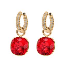 Trending Sieraden 2021 Mode Vierkant Oorbellen Drop Earring Topkwaliteit Oostenrijk Crystal Charm Bijoux voor vrouwen Moederdag Gift