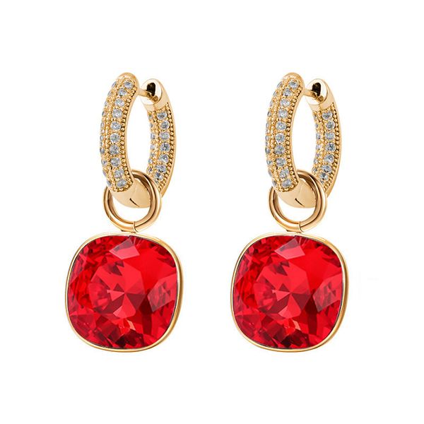 Boucles d'oreilles carrées tendance, Bijoux en forme de goutte, de qualité supérieure, en cristal autrichien, à la mode, cadeau de fête des mères pour femmes, 2021