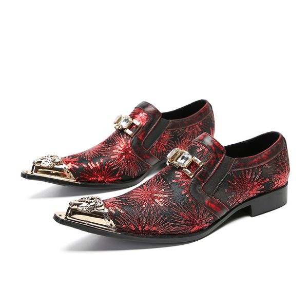 Tendance Zapatos Hom Fashion Fashion Fabinée à la main Fabriale pour hommes Crocodile Chaussures de robe formelle Chaussures en cuir authentiques pour garçons Bottes de fête