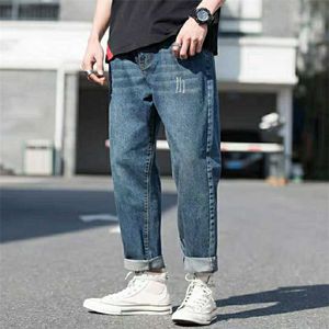 À la mode 2020 hommes lavé droit jean automne hiver Streetwear homme pantalon ample mi-taille en plein air loisirs jean para hombre X0621
