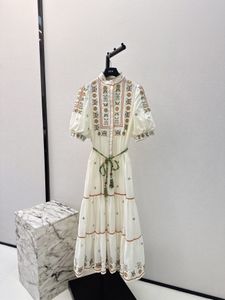Trendy 2024 Designer Jurk lente/zomer romantische plattelandsstijl nieuwe Britse geborduurde jurk