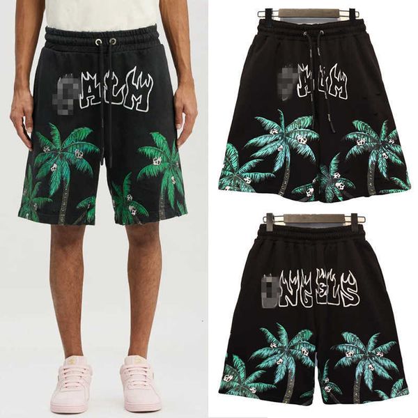 Pantalones cortos informales con estampado de letras de llama y esqueleto de árbol de coco, 24 palmeras, para hombres y mujeres, pantalones de playa a la moda