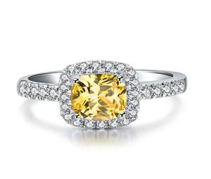 Trendy 2Ct Kussen Geslepen Synthetische Diamanten Ring voor Vrouwen Echt 925 Sterling Zilveren Ring Wit Vergulde Sieraden6862309