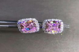 Trendy 2ct Lab Pink Diamond Stud Earring Real 925 Sterling Silver Sieraden Betrokkenheid Weddingoorringen voor vrouwen Men Party Gift 2103309842