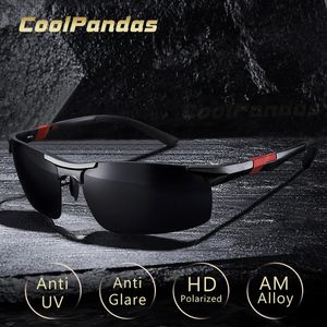 Lunettes de soleil HD en aluminium pour hommes, polarisées UV400, verres de conduite de jour et de nuit, lunettes de sport d'extérieur, tendance, 240226